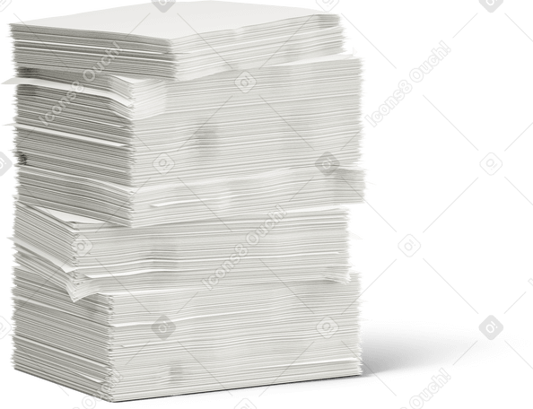 3D stack of paper Illustration in PNG, SVG
