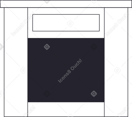 white fireplace Illustration in PNG, SVG