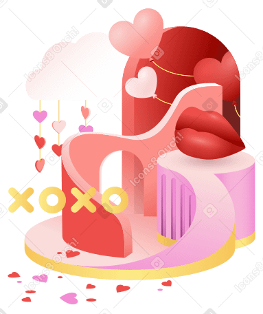Valentinstag und schriftzug xoxo PNG, SVG