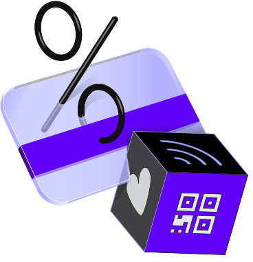 bank card and cube with online payment symbols PNG, SVG