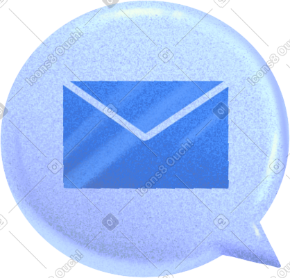 bubble with a blue postal letter PNG, SVG