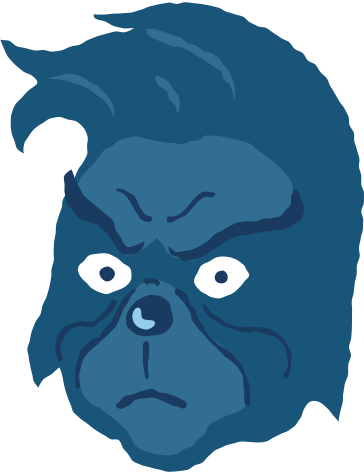 grinch head no hat angry PNG, SVG