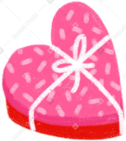 pink heart shape candy box Illustration in PNG, SVG