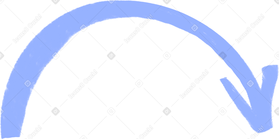 curved light blue arrow Illustration in PNG, SVG