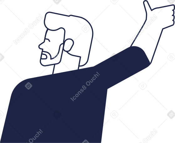 adult man view from back Illustration in PNG, SVG