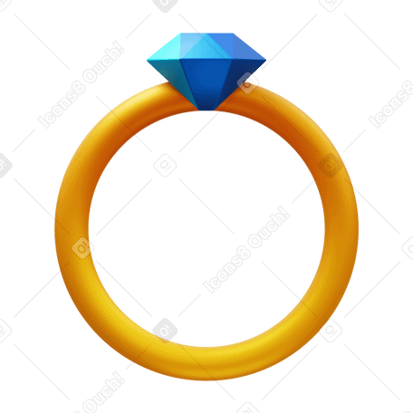 3D diamond ring PNG, SVG