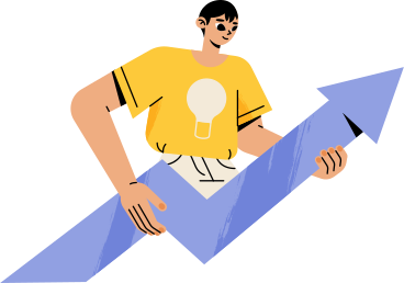 guy holding a blue arrow PNG, SVG