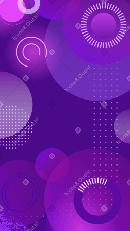 Purple background with spots and circles Illustration in PNG, SVG