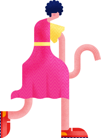 girl in a pink dress Illustration in PNG, SVG
