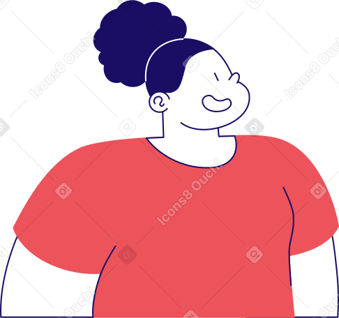 woman looking up and away PNG, SVG