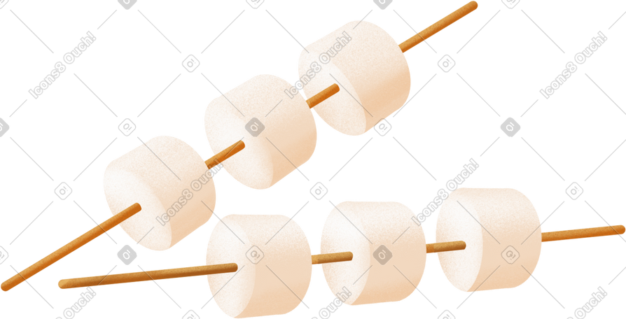 marshmallows on sticks PNG, SVG