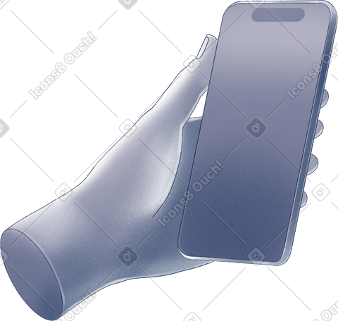 hand with phone PNG, SVG