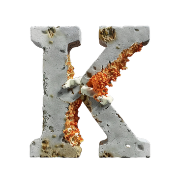 Concrete letter k with corals PNG, SVG