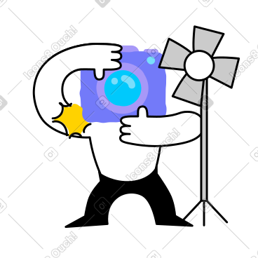 Character doing a photoshoot  PNG, SVG