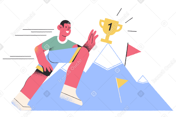 Running competition Illustration in PNG, SVG