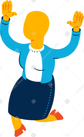 old woman jumping Illustration in PNG, SVG