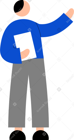 young man with documents in hand PNG, SVG