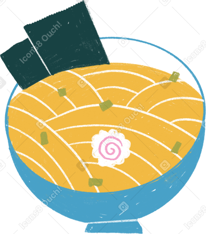 ramen in a bowl Illustration in PNG, SVG