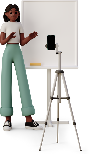 girl giving an online lesson PNG, SVG