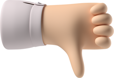 Pale skin hand showing thumbs down PNG, SVG
