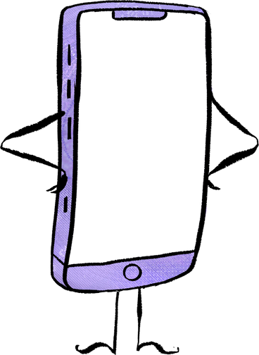 phone with hands on waist PNG, SVG