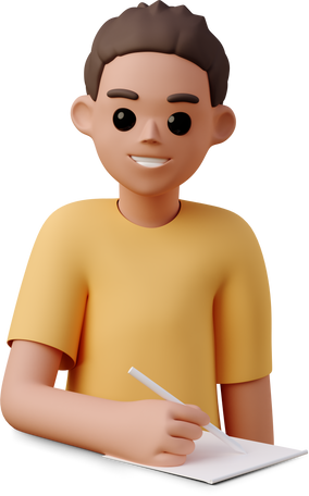 young woman taking notes and smiling Illustration in PNG, SVG