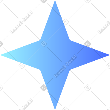 Blue gradient star PNG, SVG