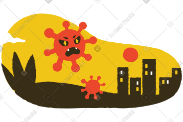 Virus attacks city PNG, SVG