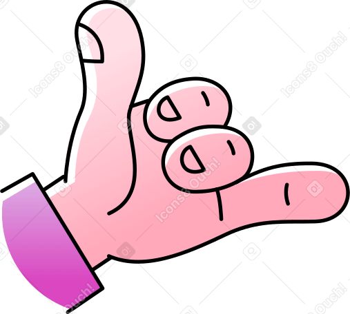 hand with welcome shaka sign PNG, SVG