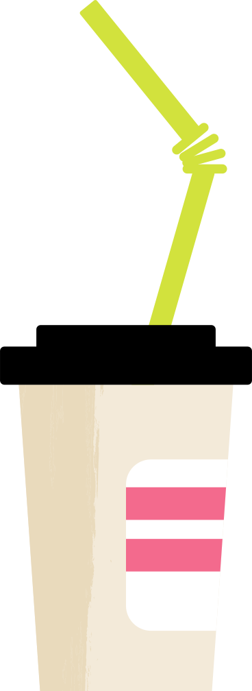 paper cup with straw PNG, SVG