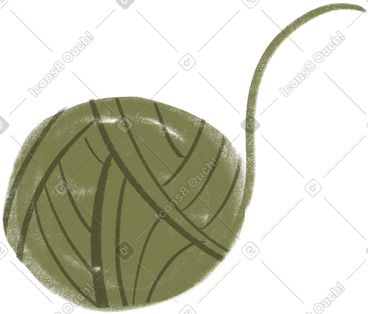 Green ball of yarn PNG, SVG