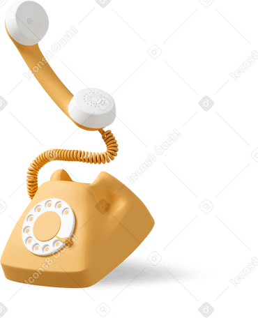 3D retro phone flying Illustration in PNG, SVG