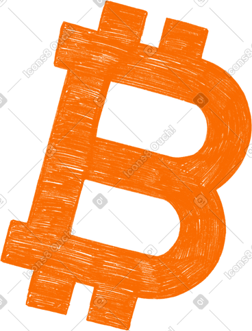 Orange bitcoin sign PNG, SVG