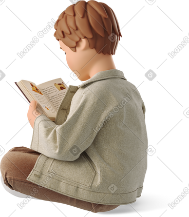 Little boy with a book PNG, SVG