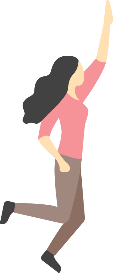 happy jumping woman PNG, SVG