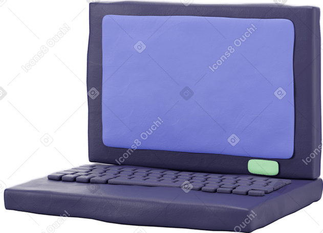 3D Grauer offener laptop PNG, SVG