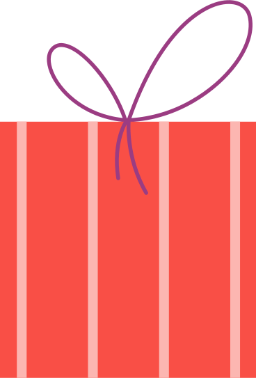Illustration animée Cadeau rayé aux formats GIF, Lottie (JSON) et AE