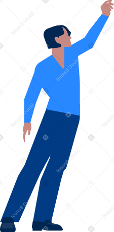 man with a raised hand Illustration in PNG, SVG