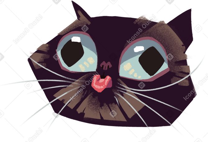 silly cat showing the tounge PNG、SVG