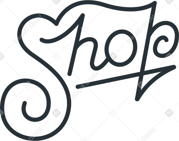lettering shop line Illustration in PNG, SVG