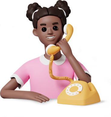 girl talking on retro phone and smiling PNG, SVG