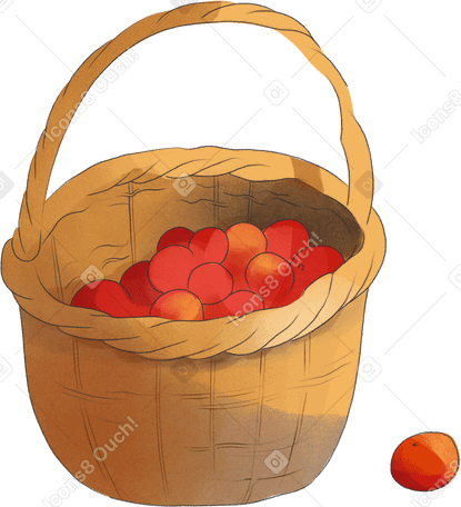 Panier de pommes rouges PNG, SVG