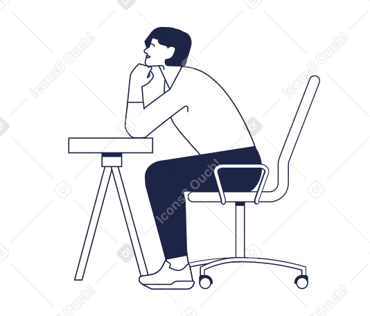 GIF, Lottie(JSON), AE 앉아있는 남자 애니메이션 일러스트레이션