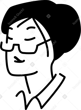 Голова женщины в очках в PNG, SVG