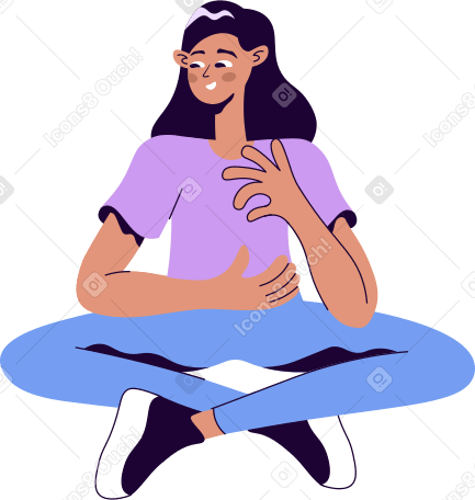 盘膝坐的女人 PNG, SVG