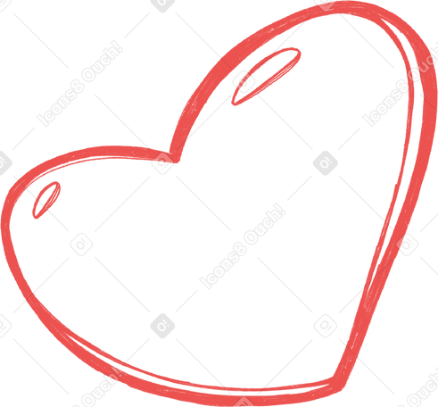 big red contoured heart в PNG, SVG