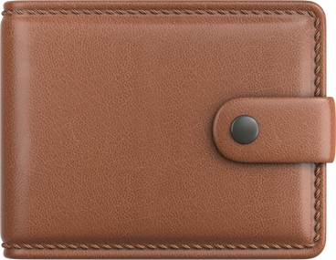 brown wallet front view PNG, SVG