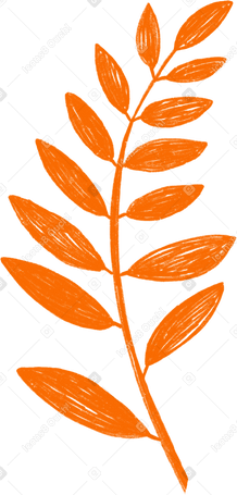 orange branch with laurel leaves two PNG, SVG