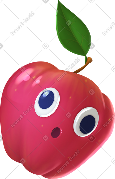 Red apple with eyes PNG, SVG