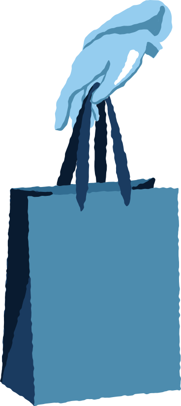 Braccia blu con pacchetto PNG, SVG